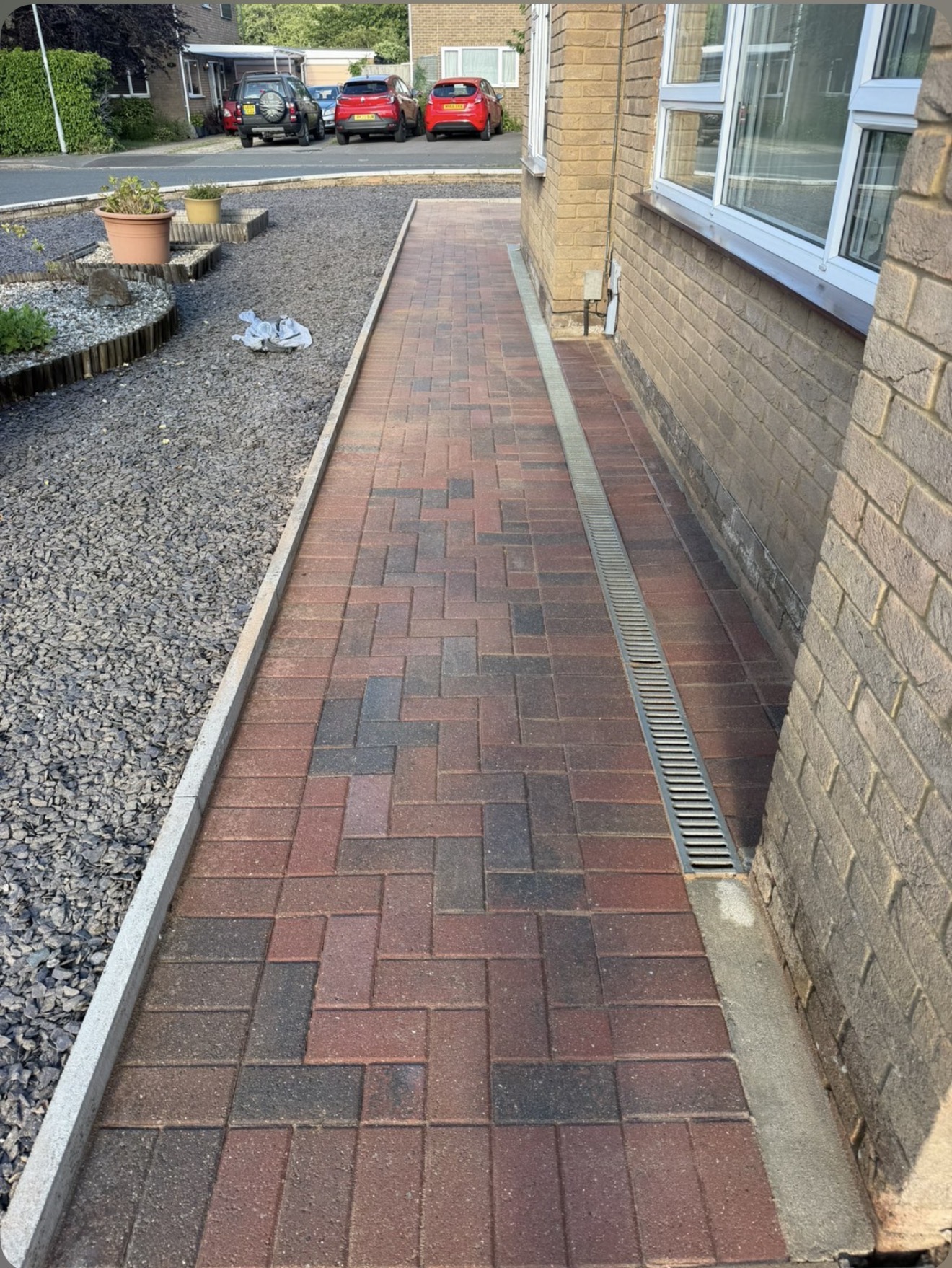 Block paving re-sanding before and after — kiln-dried sand finish, Wiltshire